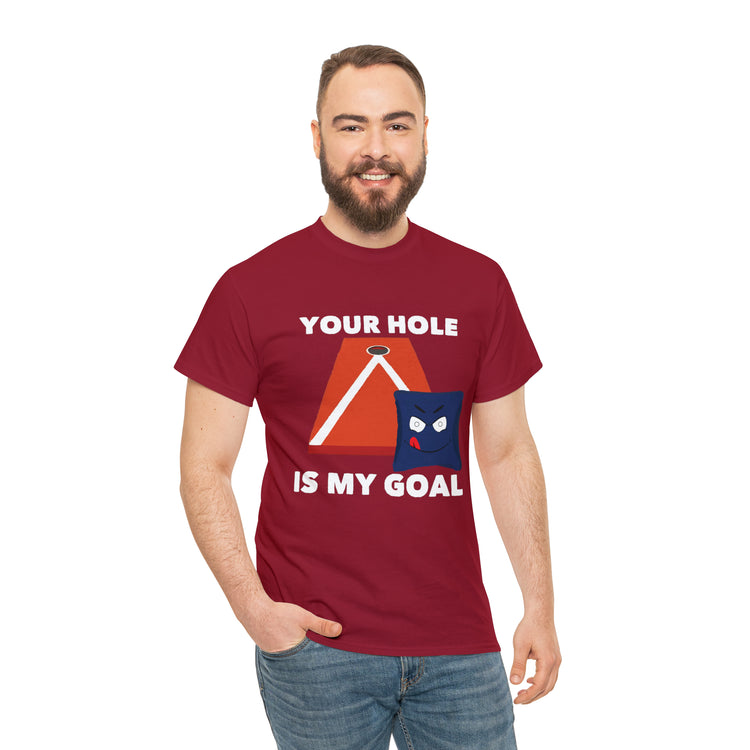 Shirt Funny Your Hole's My Goal Illustration Golfer Hilarious Golf Competition Sports T-Shirt Unisex Heavy Cotton Tee