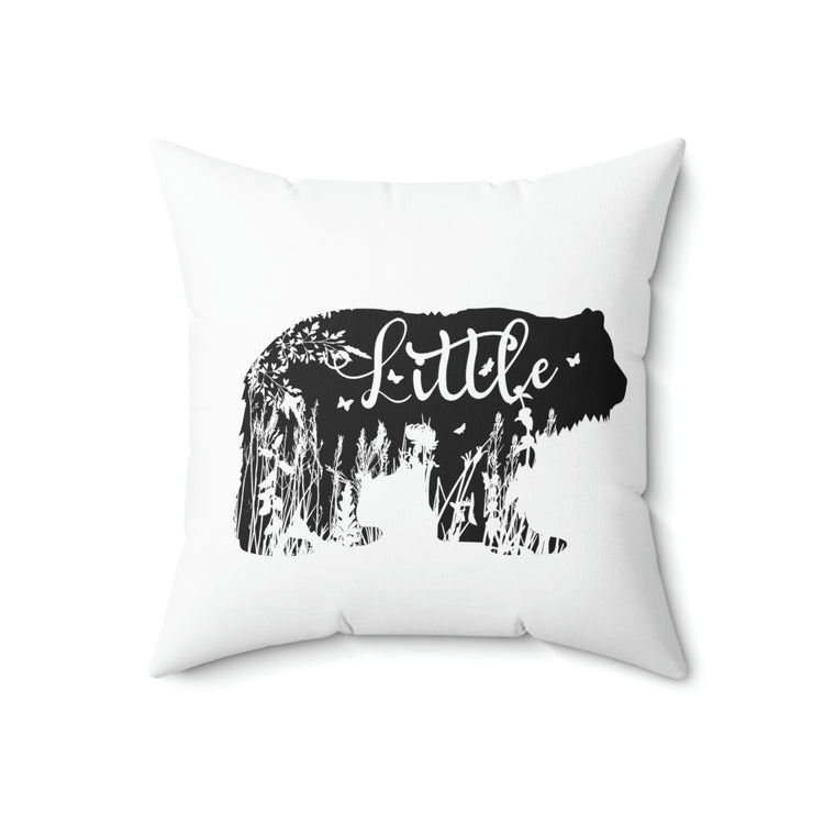 little bear Spun Polyester Square Pillow