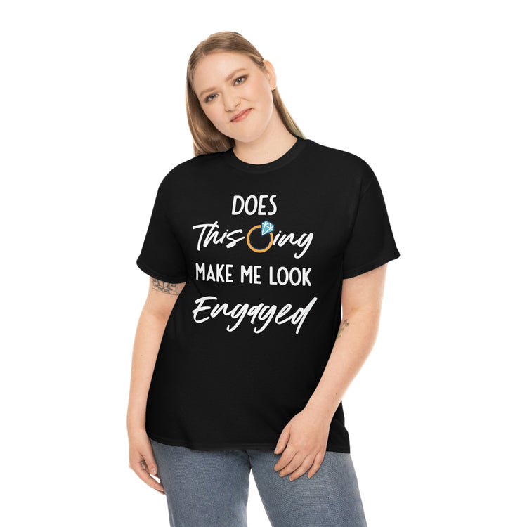 Humorous Delighted Fiancee Sarcastic Statements Line Puns Hilarious Bragging Bride Mockeries Wedding Sayings Black Shirt / White Print for