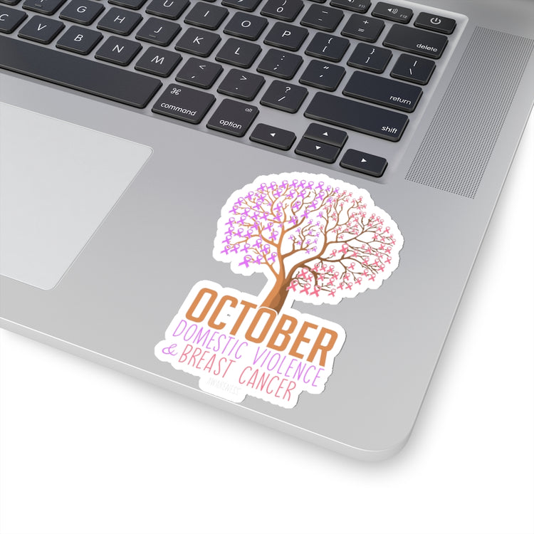 Sticker Decal Hilarious Domestic Violence And Breast Cancer Awareness Fan Humorous Carcinoma Stickers For Laptop Car