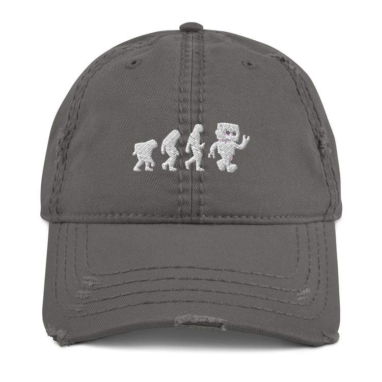 Distressed Dad Hat Novelty Mechanical Transformation Robotlike Cyborg Lover Hilarious Artificial Intelligence Genetics Fan