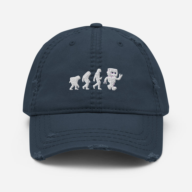 Distressed Dad Hat Novelty Mechanical Transformation Robotlike Cyborg Lover Hilarious Artificial Intelligence Genetics Fan