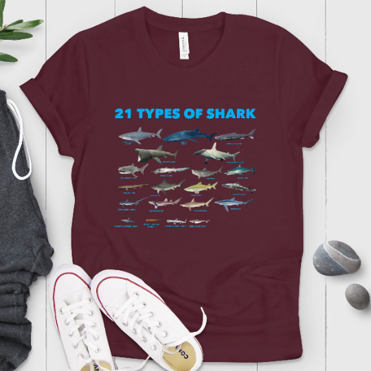 21 Types Of Sharks Shirt
