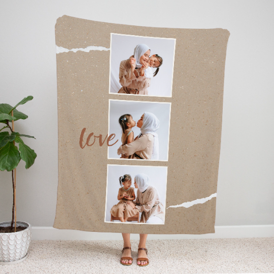 Personalized Family Photo Love Blanket