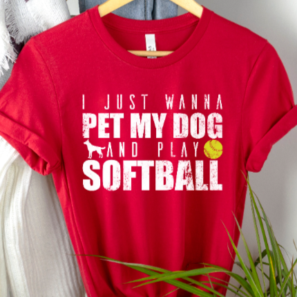 Dog And Play Softball Shirt