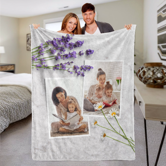 Customized Family Photo Fleece Blanket