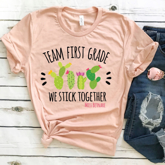 Team First Grade We Stick Together Teacher Shirt - Teegarb