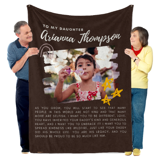 Personalized Photo Name Daughter Blanket