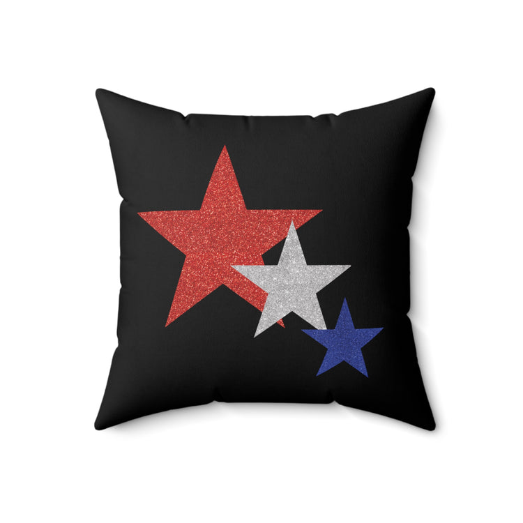 Three Stars Fourth Of July Spun Polyester Square Pillow