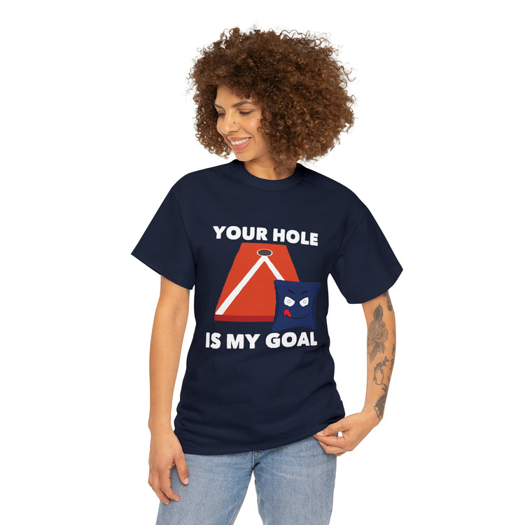 Shirt Funny Your Hole's My Goal Illustration Golfer Hilarious Golf Competition Sports T-Shirt Unisex Heavy Cotton Tee