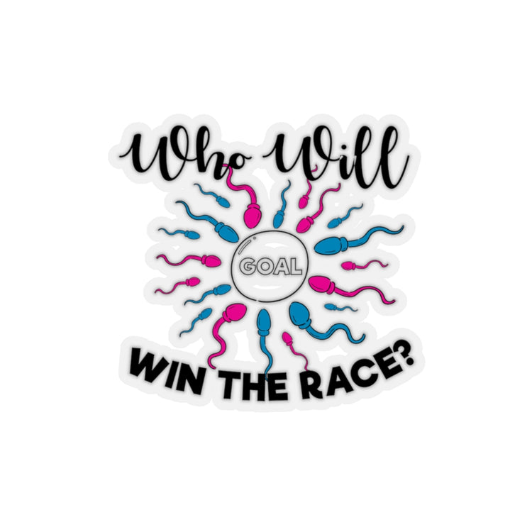 Sticker Decal Who Will Win The Race Funny Gender Announcement Stickers For Laptop Car