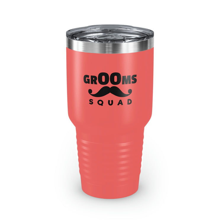 30oz Tumbler Stainless Steel Colors Humorous Groom Squad Bachelors Mustache Wedding Funny Bridal  Engagement Fiance