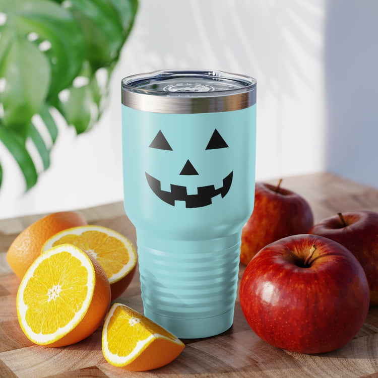 30oz Tumbler Stainless Steel Colors  Humorous Pumpkins Illustration Tricks Treats Enthusiasts Pun Hilarious Tricking