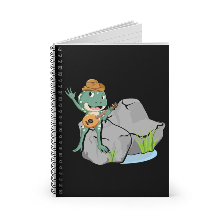 Spiral Notebook Hilarious Frog Wearing Cowboys Boots lover banjo Humorous Countryside Cowboy Amphibian Ecosystem