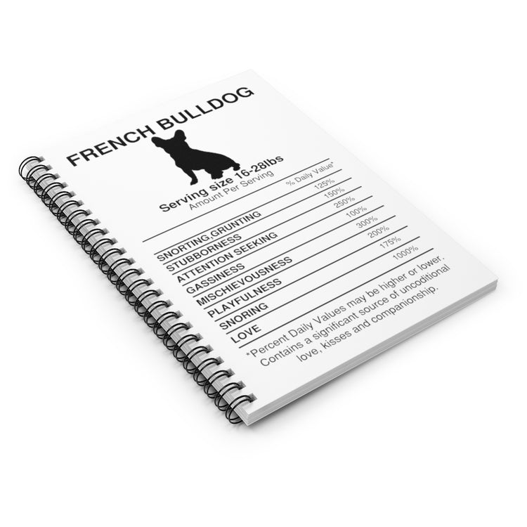 Spiral Notebook Funny French Bulldogs Dog Pet Lover Distressed Doggie Dad Hilarious Doggos Parents Devotee Illustration Dogs