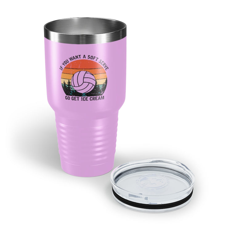 30oz Tumbler Stainless Steel  Colors Humorous Volleyball Enthusiasts Mockery Sporty Pun Sayings Funny Spikers Teams