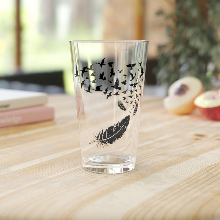 Beer Glass Pint 16oz  Novelty archaeopteryx Ornithology cockatoo Lover Enthusiast Hilarious Cockatiel