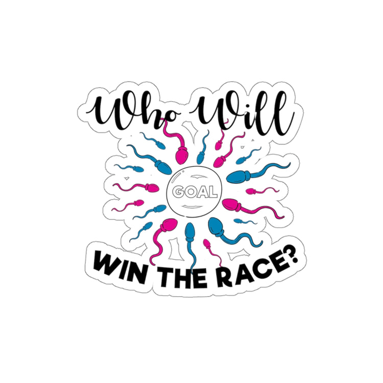 Sticker Decal Who Will Win The Race Funny Gender Announcement Stickers For Laptop Car