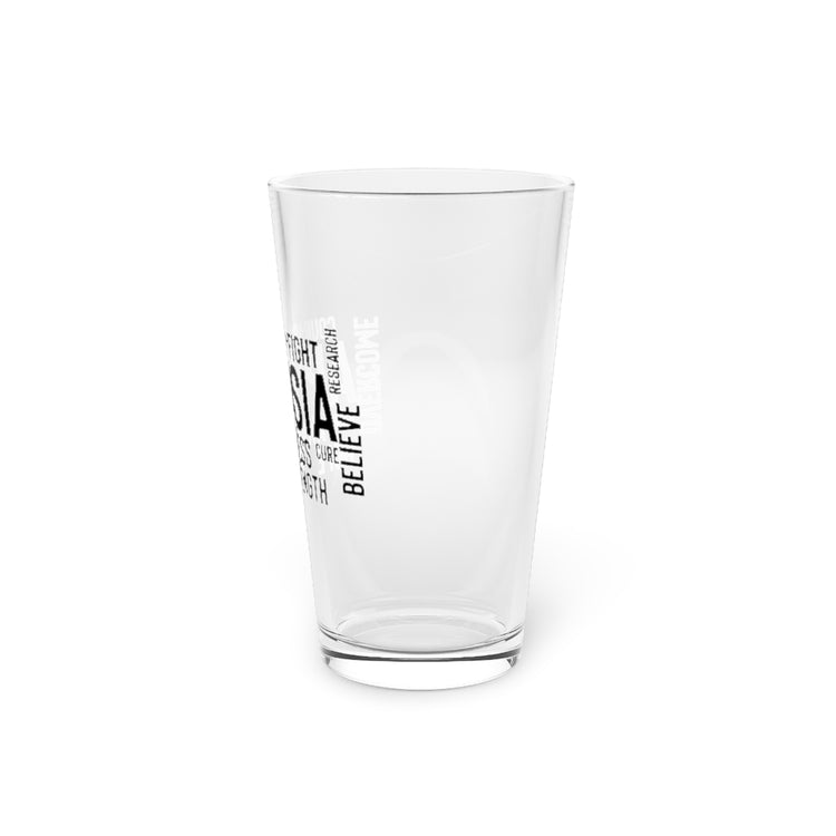 Beer Glass Pint 16oz  Novelty Aphasia Awareness Dysarthria Believer Overcomer Hilarious Silent