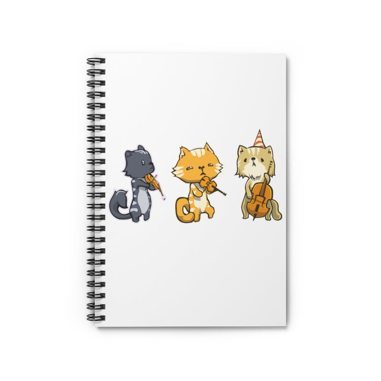 Spiral Notebook  Funny Novelty Musician Instrument  Gift Humorous Kittens Playing Violin Cute Graphic