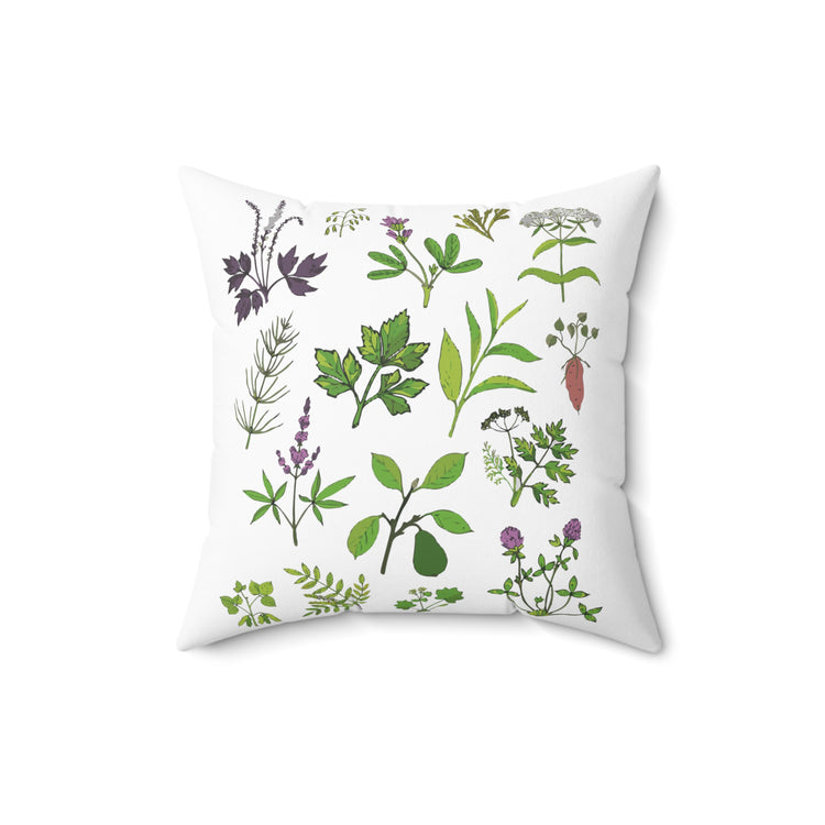 Botanical Print Plant Spun Polyester Square Pillow