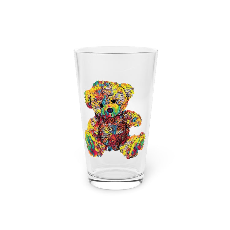 Beer Glass Pint 16oz  Teddy Bear Stuffed Toy Enthusiast Gag Tee Shirt Gift Hilarious Kawaii Pun