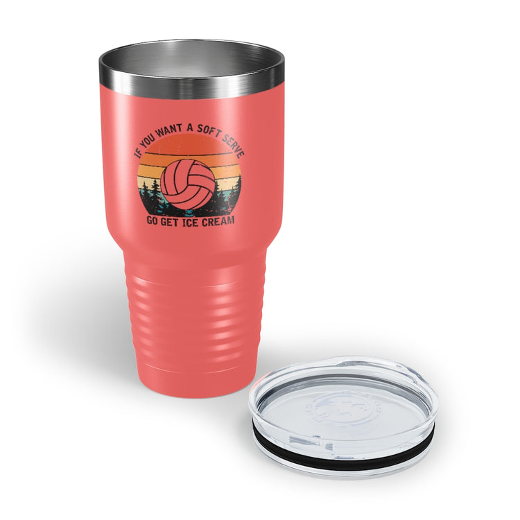 30oz Tumbler Stainless Steel  Colors Humorous Volleyball Enthusiasts Mockery Sporty Pun Sayings Funny Spikers Teams