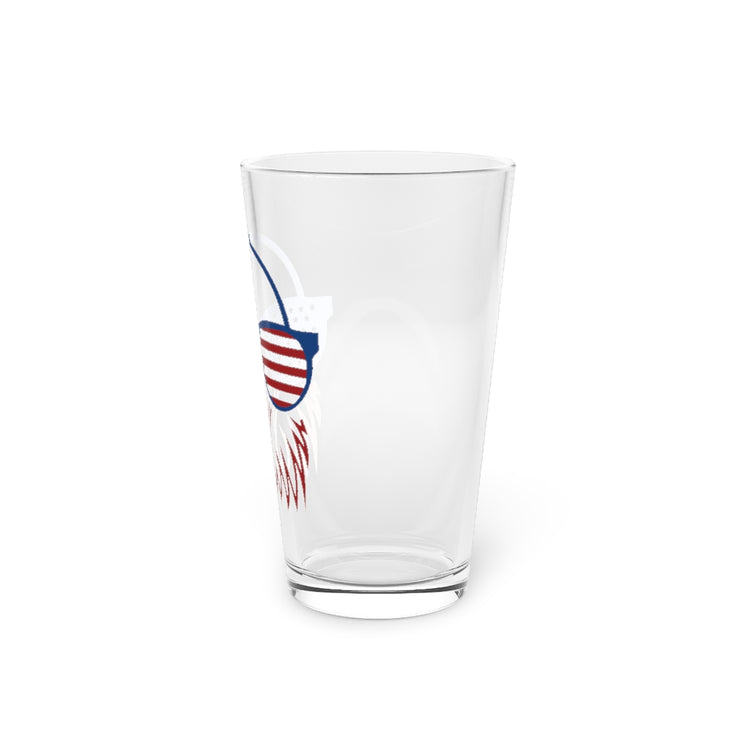 Beer Glass Pint 16oz  Cute Patriotic Eagle American Flag