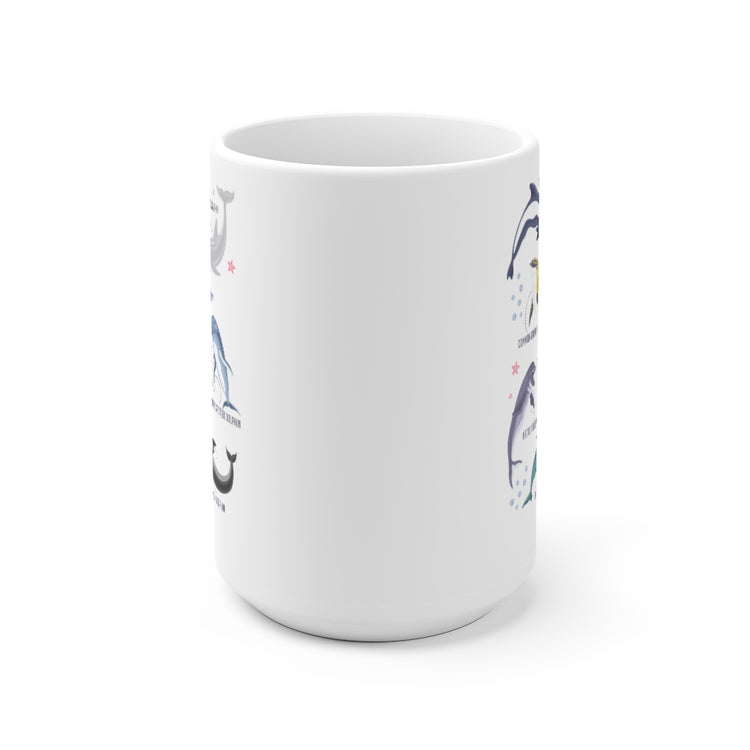 White Ceramic Mug Inspirational Environmentalism Dolphin Illustration Gags Motivational