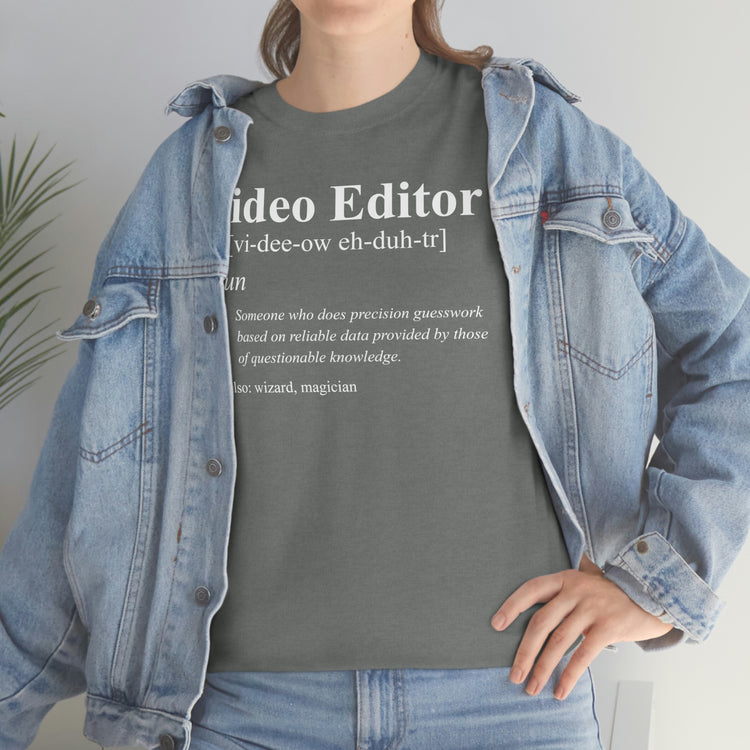 Humorous Filmmaking Moviemaking Content Creation Hilarious Videography Enthusiast Men Women T Shirt Unisex Heavy Cotton Tee