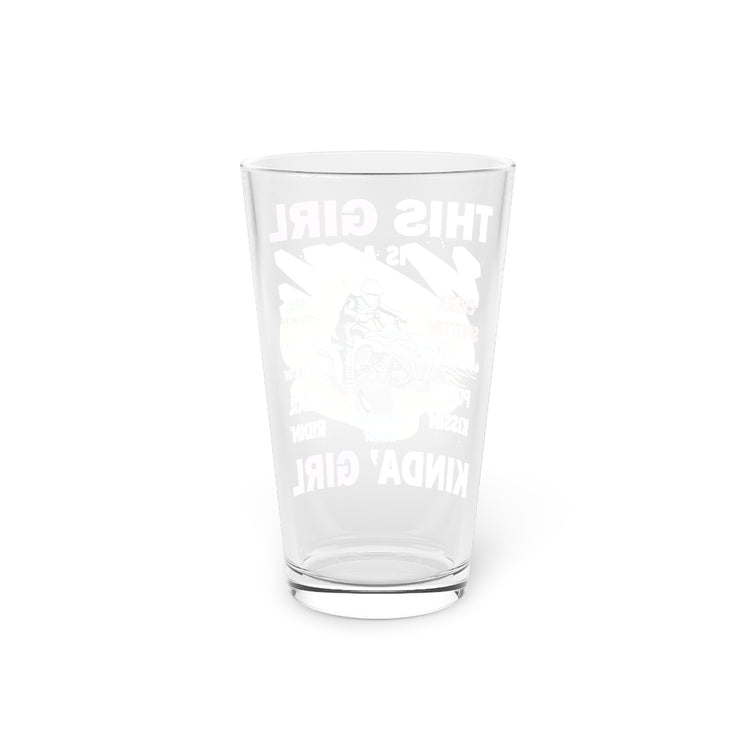 Beer Glass Pint 16oz  Novelty Biking Ladies Inspiring Feminists Illustration Puns Hilarious