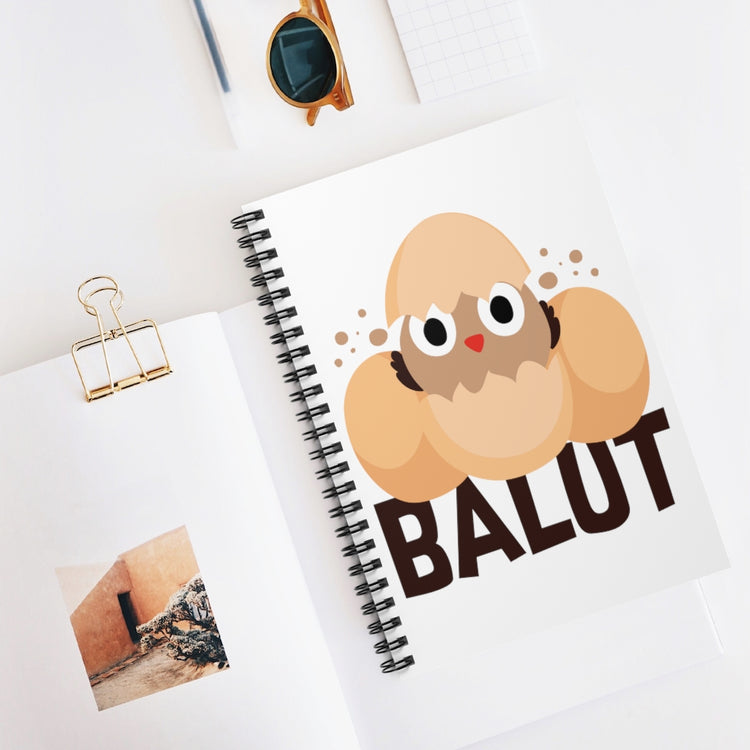 Spiral Notebook  Funny Prideful Filipino Balut Illustration Women Men Pinoy Humorous Distinctive