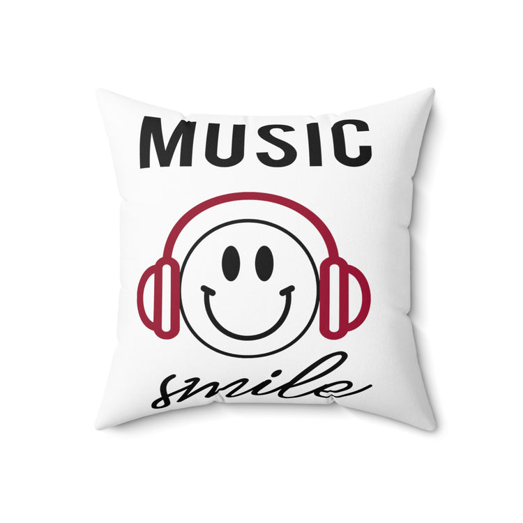 Awesome Music Lover Smiley DJ Face Awesome Spun Polyester Square Pillow