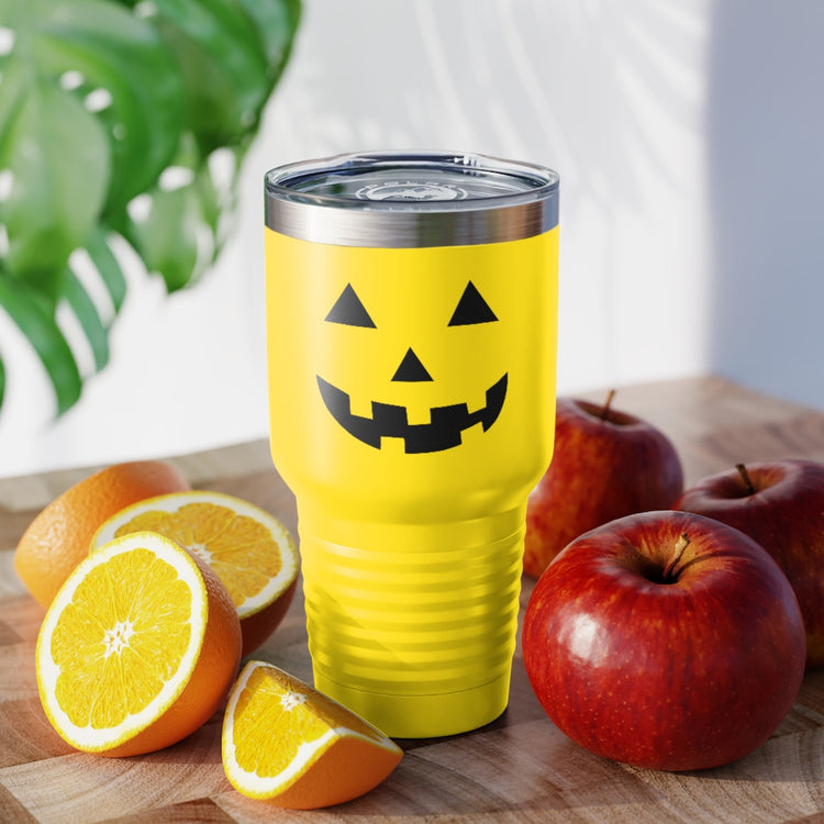 30oz Tumbler Stainless Steel Colors  Humorous Pumpkins Illustration Tricks Treats Enthusiasts Pun Hilarious Tricking