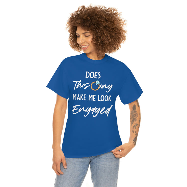 Humorous Delighted Fiancee Sarcastic Statements Line Puns Hilarious Bragging Bride Mockeries Wedding Sayings Black Shirt / White Print for