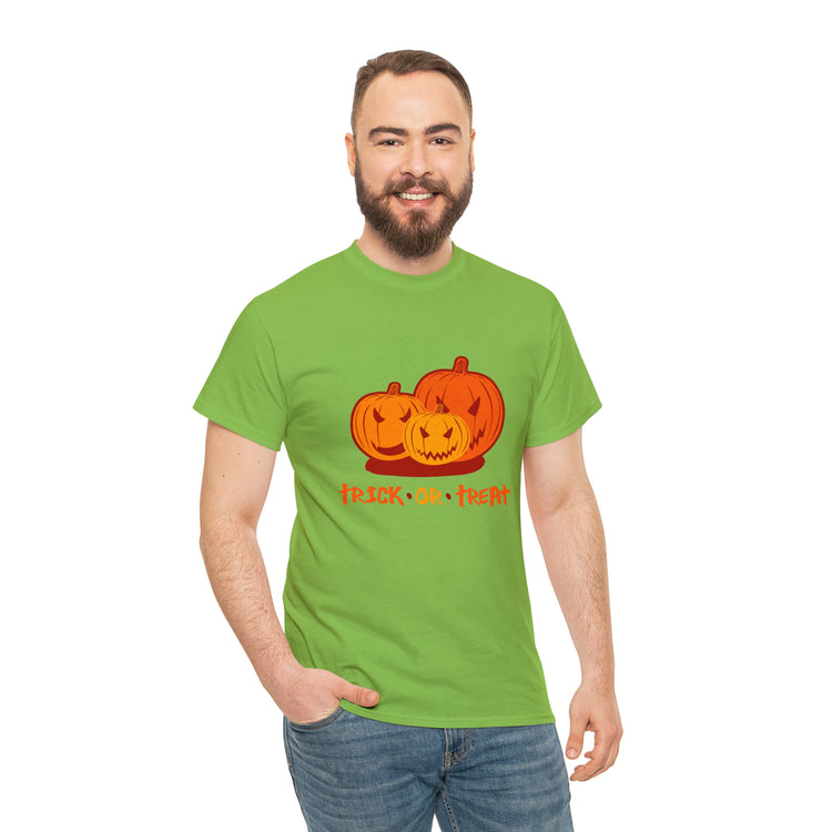 Shirt Funny Trick Or Treat Pumpkin Jack O Halloween Playful costume Lantern Graphic T-Shirt Unisex Heavy Cotton Tee