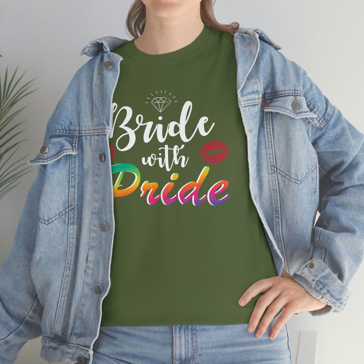 Humorous LGBTQ Bridal Appreciation Statements Graphic Puns Hilarious Supportive Bridesmaid Illustration Quote Black Shirt / White Print for