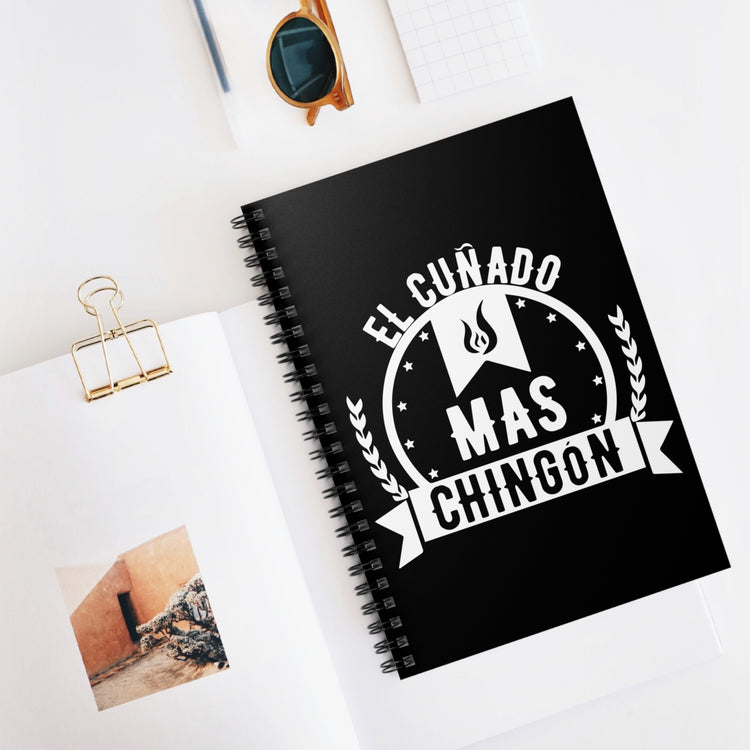 Humorous Mexican Kinship Wedding Funny Spanish Bachelors Quote Men Women T Shirt Spiral Notebook - Ruled Line