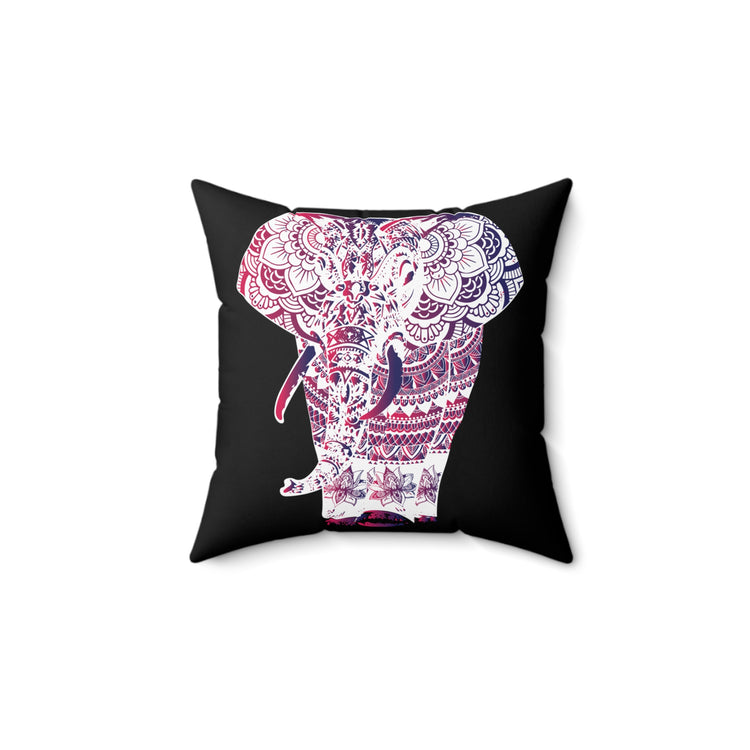 elephant mandala project Ornate Art Style Spun Polyester Square Pillow