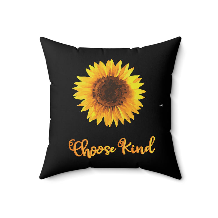 Sunflower choose kind Awareness Autism Spun Polyester Square Pillow