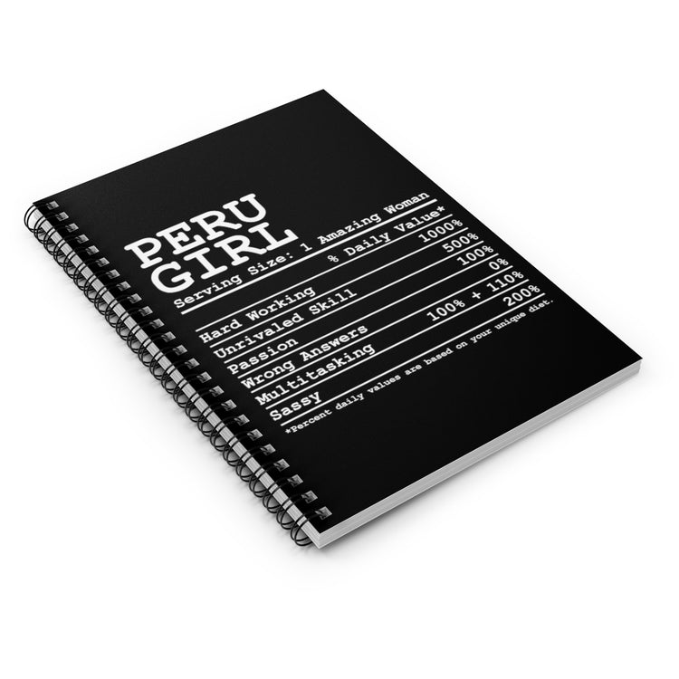 Spiral Notebook  Humorous Camisa Blusa Enthusiast Peruano Pride Patriotic Novelty Nationalism Peruvians Nationalistic Lover