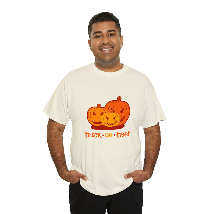 Shirt Funny Trick Or Treat Pumpkin Jack O Halloween Playful costume Lantern Graphic T-Shirt Unisex Heavy Cotton Tee