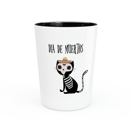 Shot Glass Party Ceramic Tequila Funny Darkened Kittens Spookiest Tricks Treating Celebrations Illustration Puns