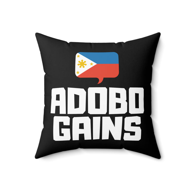 Humorous Adobo Flexing Enthusiasts Filipino Tee Shirt Gift | Funny Foodie Sayings Graphic Men Women T Shirts Spun Polyester Square Pillow