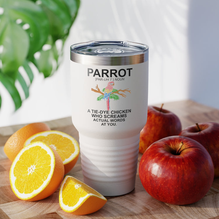 30oz Tumbler Stainless Steel Colors Humorous Parrot Cockatoo Cockatiels Colored Birds Enthusiast Novelty Parakeet