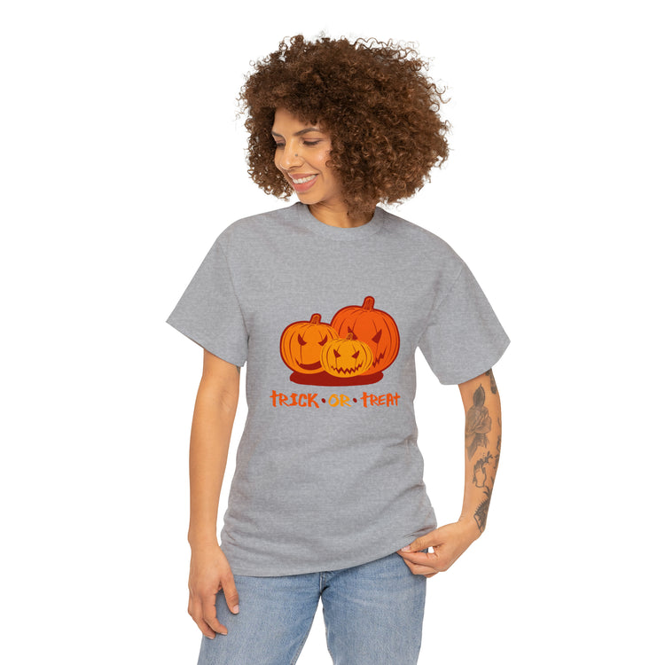 Shirt Funny Trick Or Treat Pumpkin Jack O Halloween Playful costume Lantern Graphic T-Shirt Unisex Heavy Cotton Tee