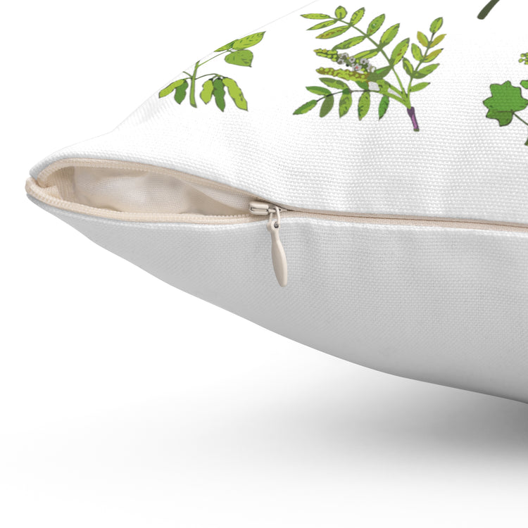 Botanical Print Plant Spun Polyester Square Pillow