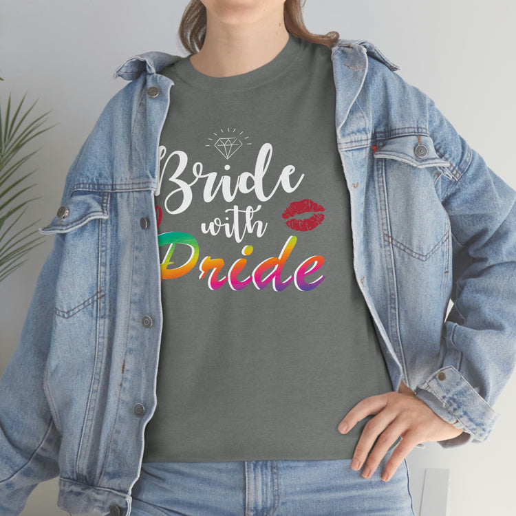 Humorous LGBTQ Bridal Appreciation Statements Graphic Puns Hilarious Supportive Bridesmaid Illustration Quote Black Shirt / White Print for