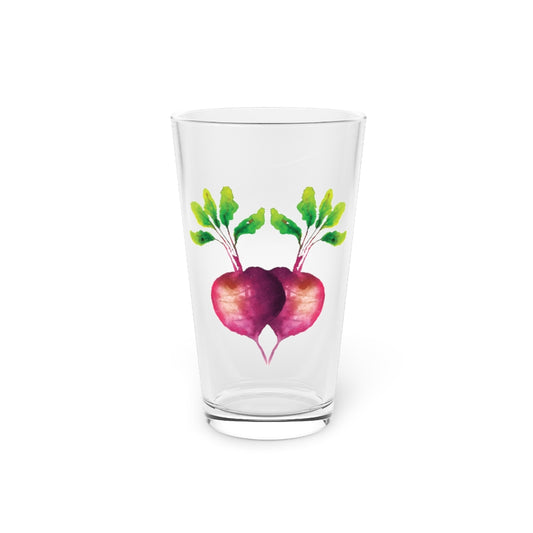 Beer Glass Pint 16oz  Beet Vegetable Vegetarian