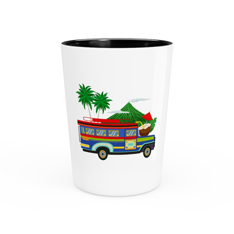 Shot Glass Party Ceramic Tequila  Humorous Philippines Bus Pinoy Tourists Women Men Filipino  Humorous Asians